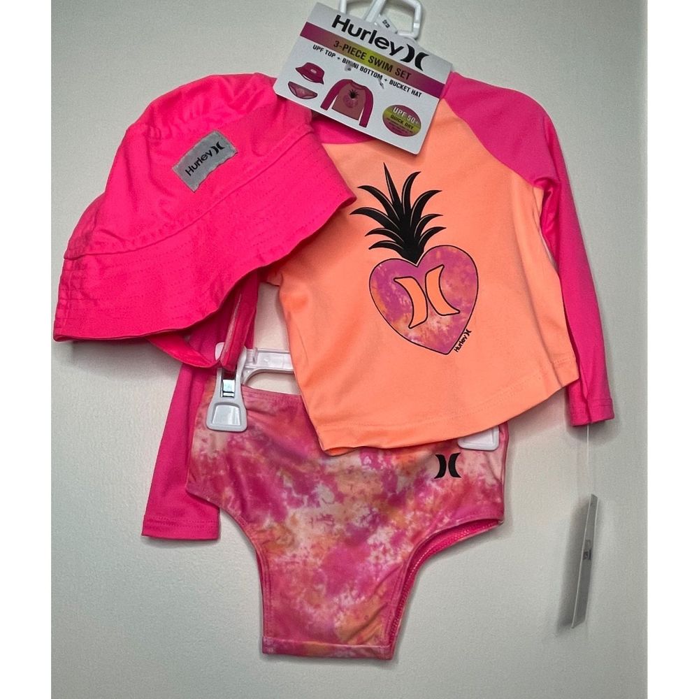 3 piece Hurley Swim Set NWT size 12 mth